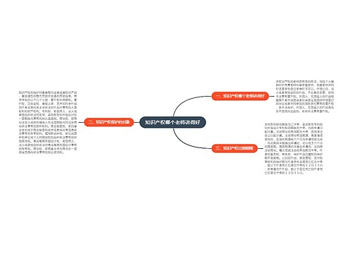 知识产权哪个老师讲得好