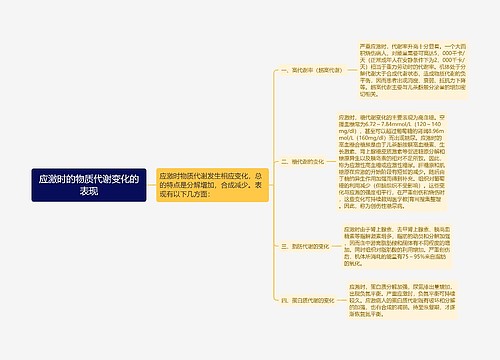 应激时的物质代谢变化的表现