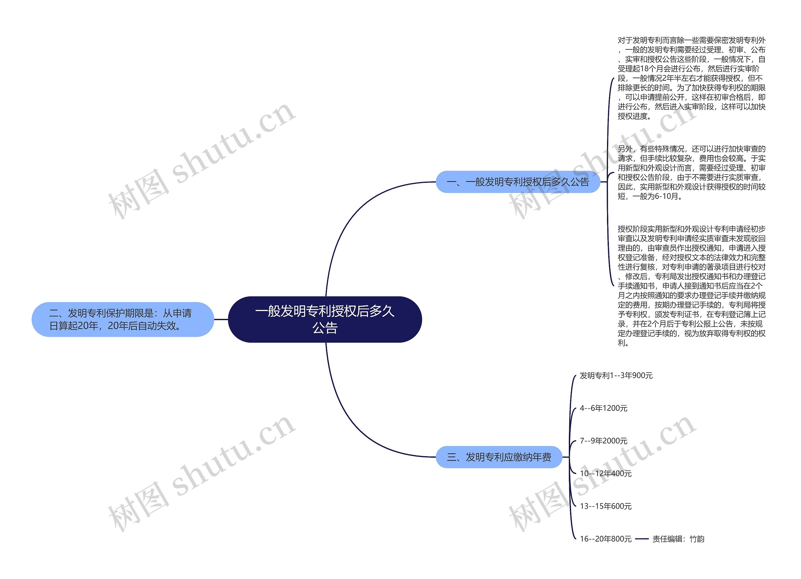 一般发明专利授权后多久公告思维导图