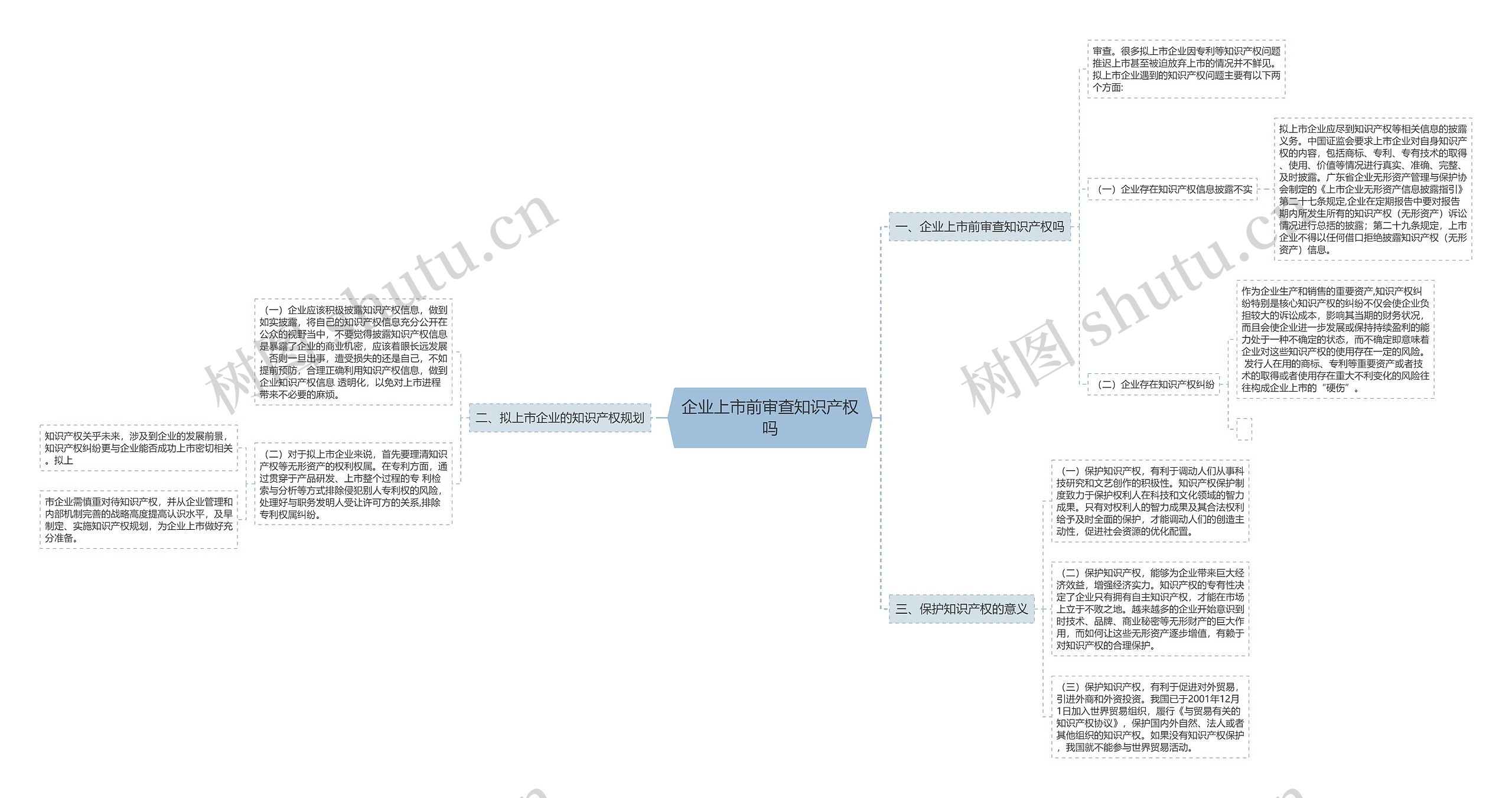 企业上市前审查知识产权吗思维导图