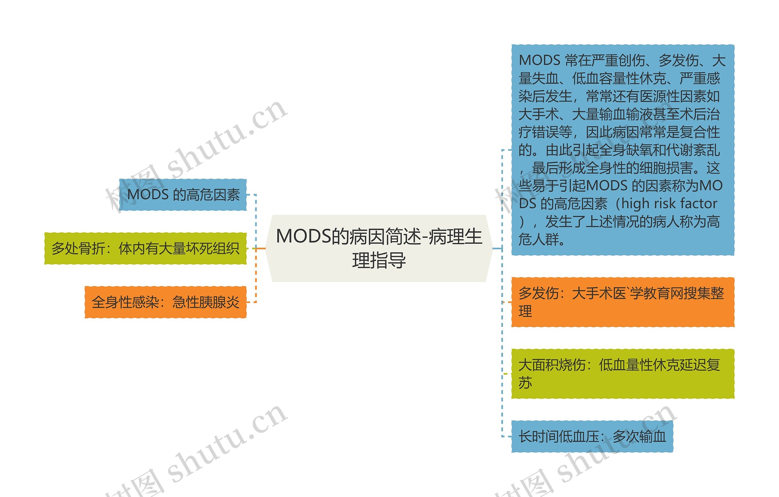 MODS的病因简述-病理生理指导思维导图