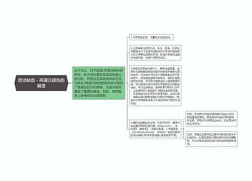 防治缺血－再灌注损伤的展望