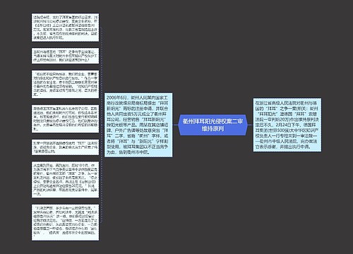 衢州拜耳阳光侵权案二审维持原判