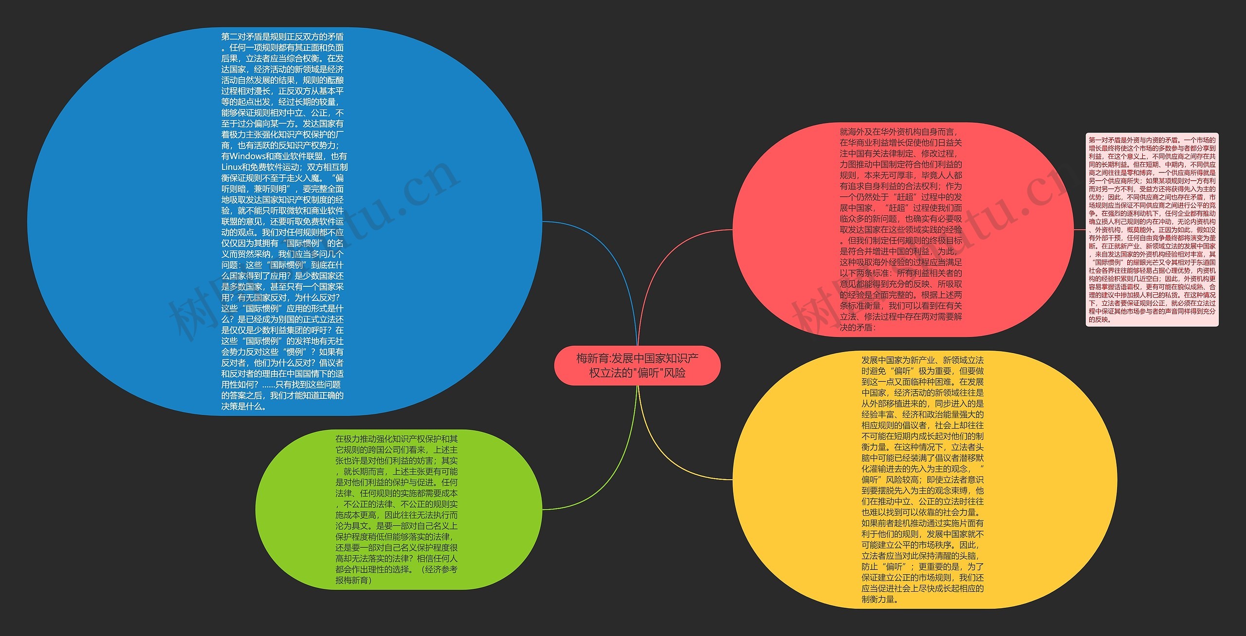 梅新育:发展中国家知识产权立法的"偏听"风险思维导图