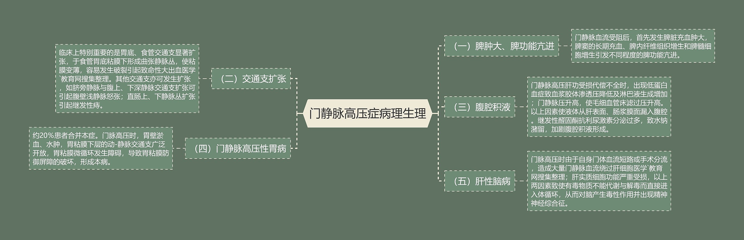 门静脉高压症病理生理思维导图