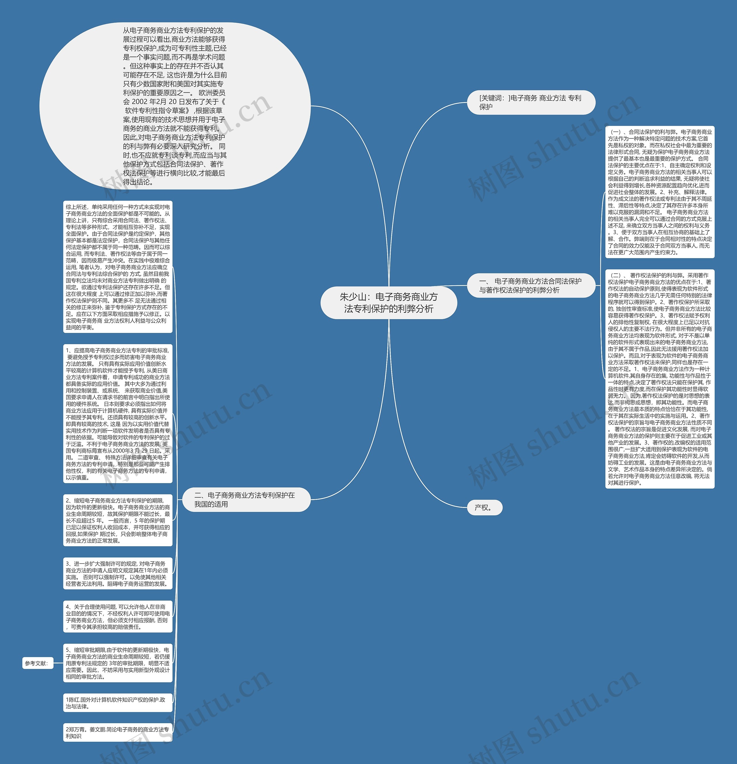 朱少山：电子商务商业方法专利保护的利弊分析思维导图