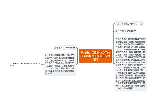 乌海市人民政府办公厅关于开展软件正版化工作的通知