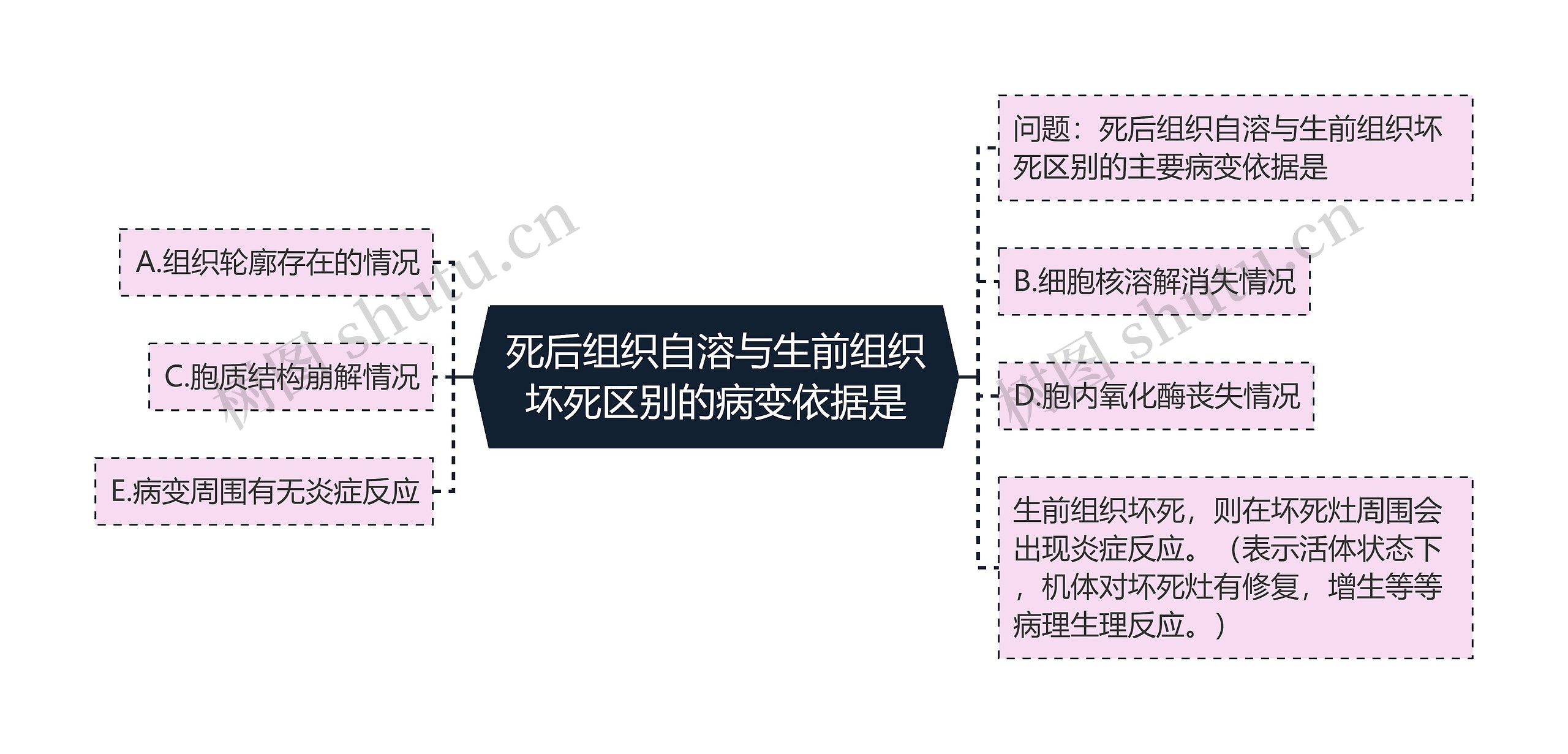 死后组织自溶与生前组织坏死区别的病变依据是