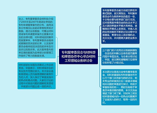 专利复审委员会与材料部和审查协作中心举办材料工程领域业务研讨会