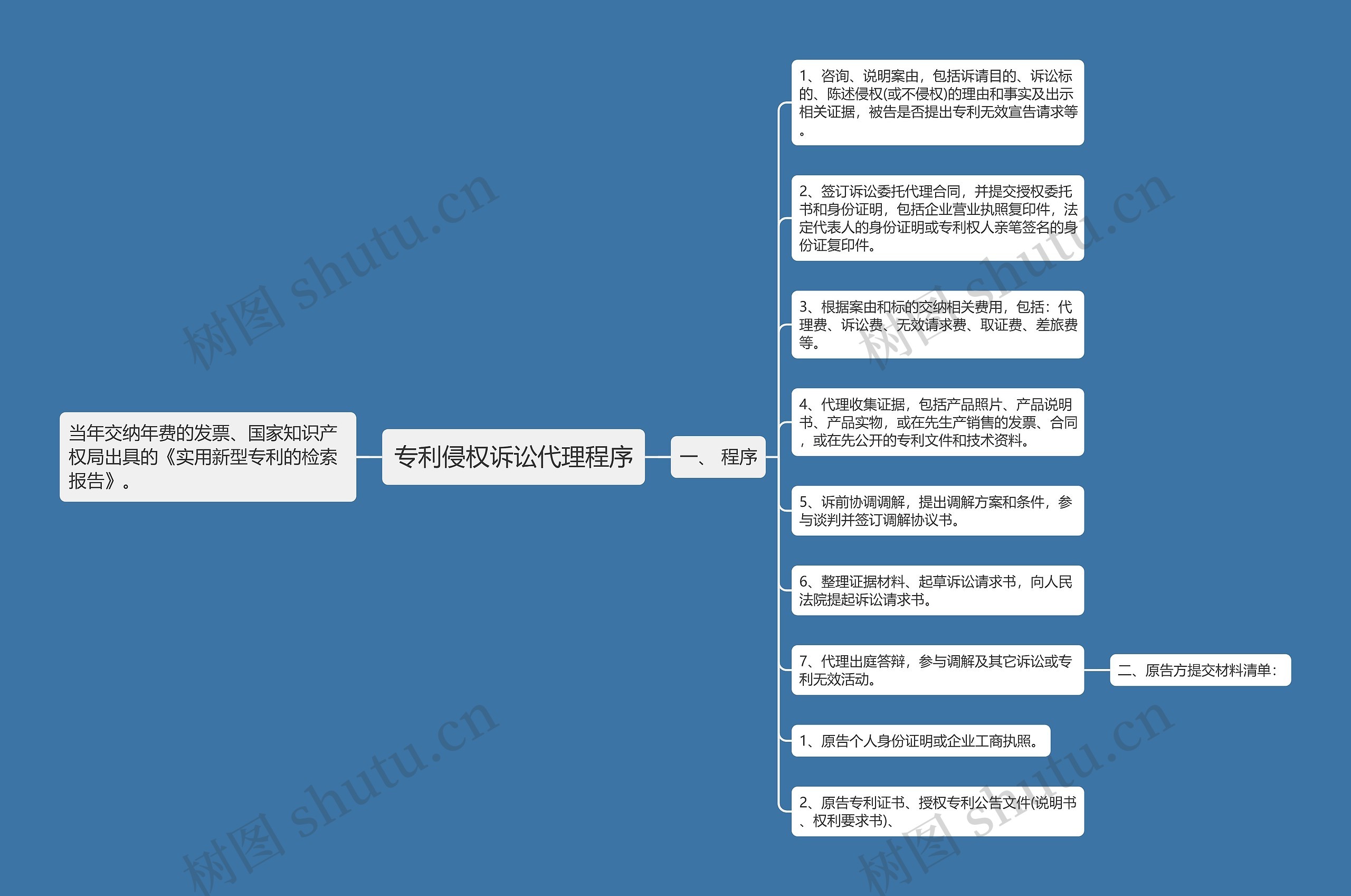 专利侵权诉讼代理程序思维导图