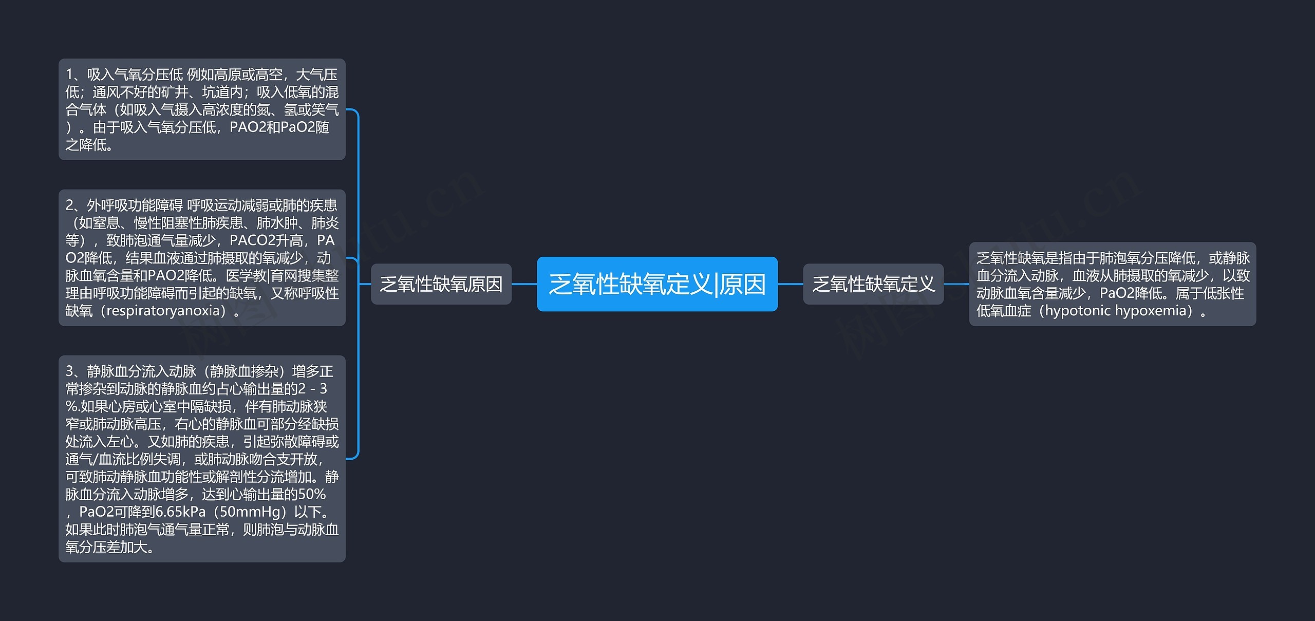 乏氧性缺氧定义|原因思维导图