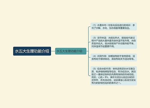 水五大生理功能介绍