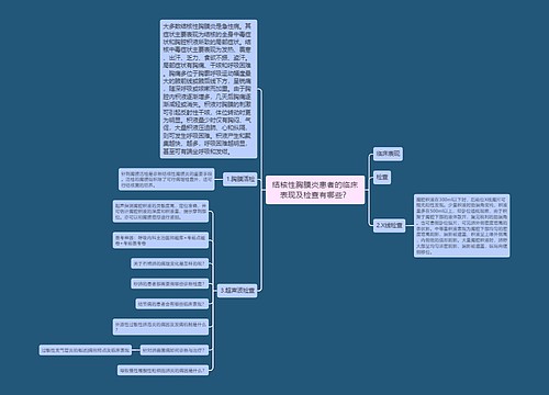 结核性胸膜炎患者的临床表现及检查有哪些？