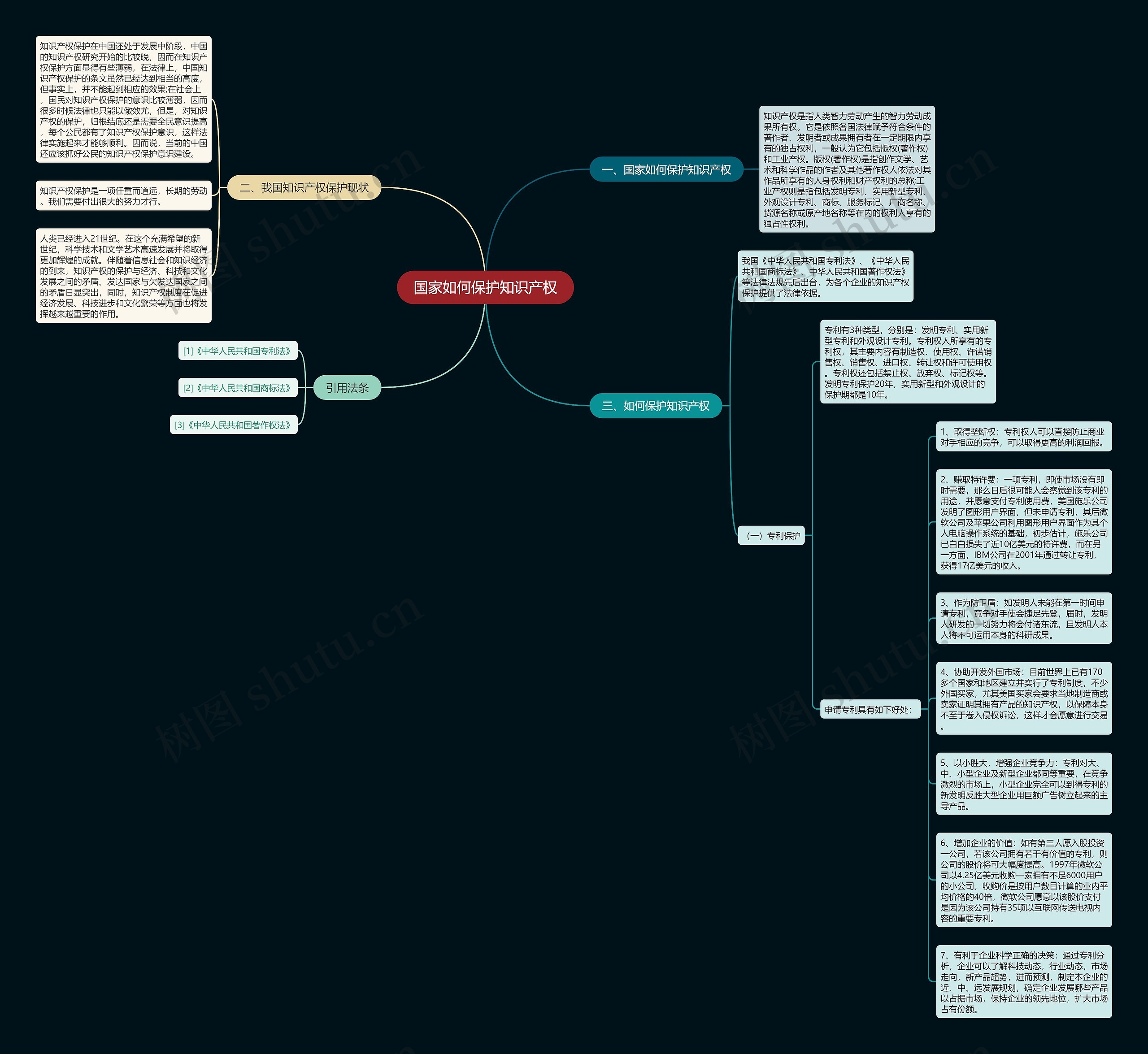 国家如何保护知识产权思维导图