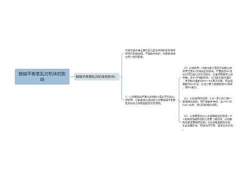 酸碱平衡紊乱对机体的影响