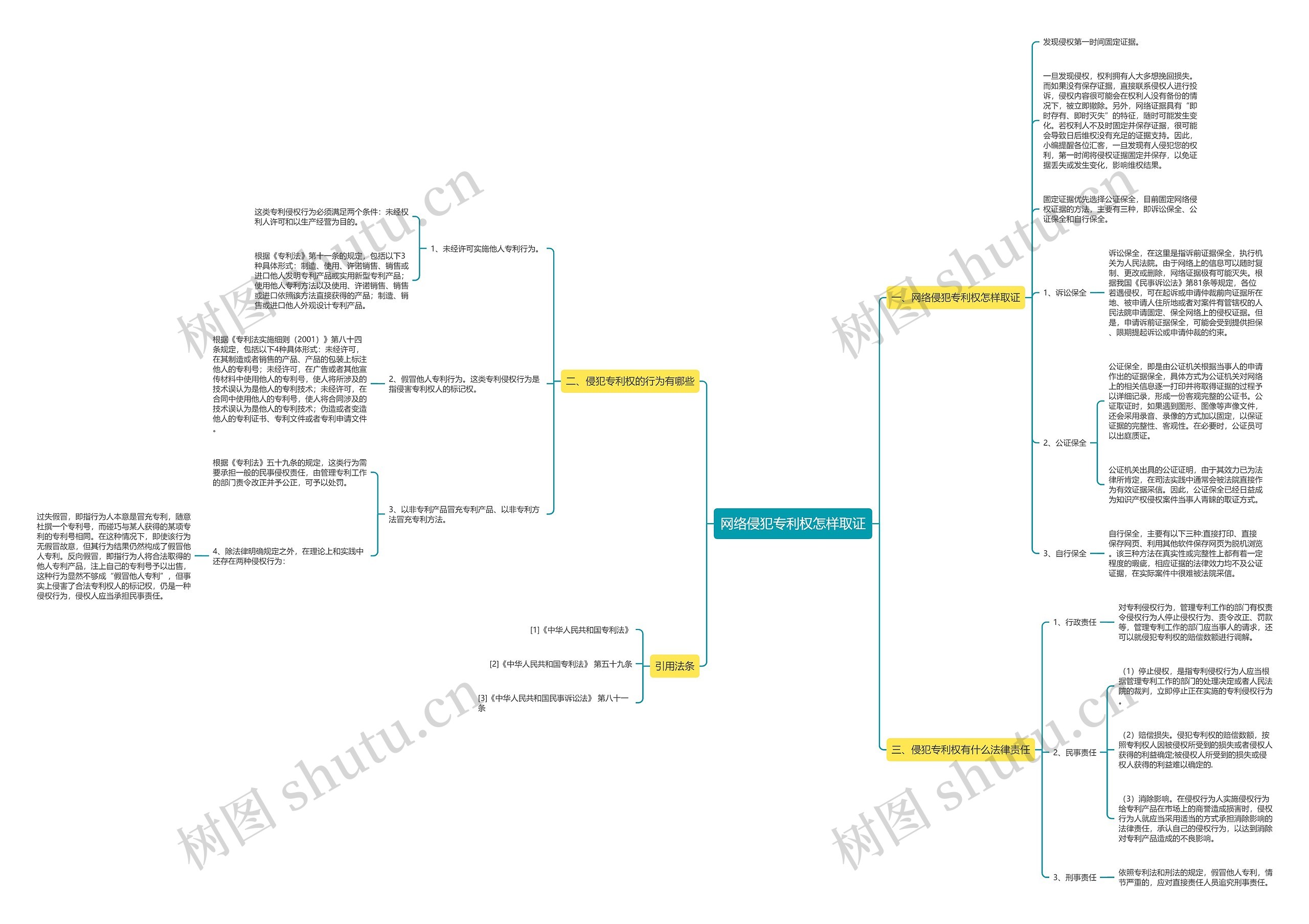 网络侵犯专利权怎样取证思维导图