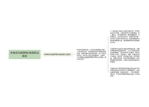 多器官功能障碍/衰竭防治原则