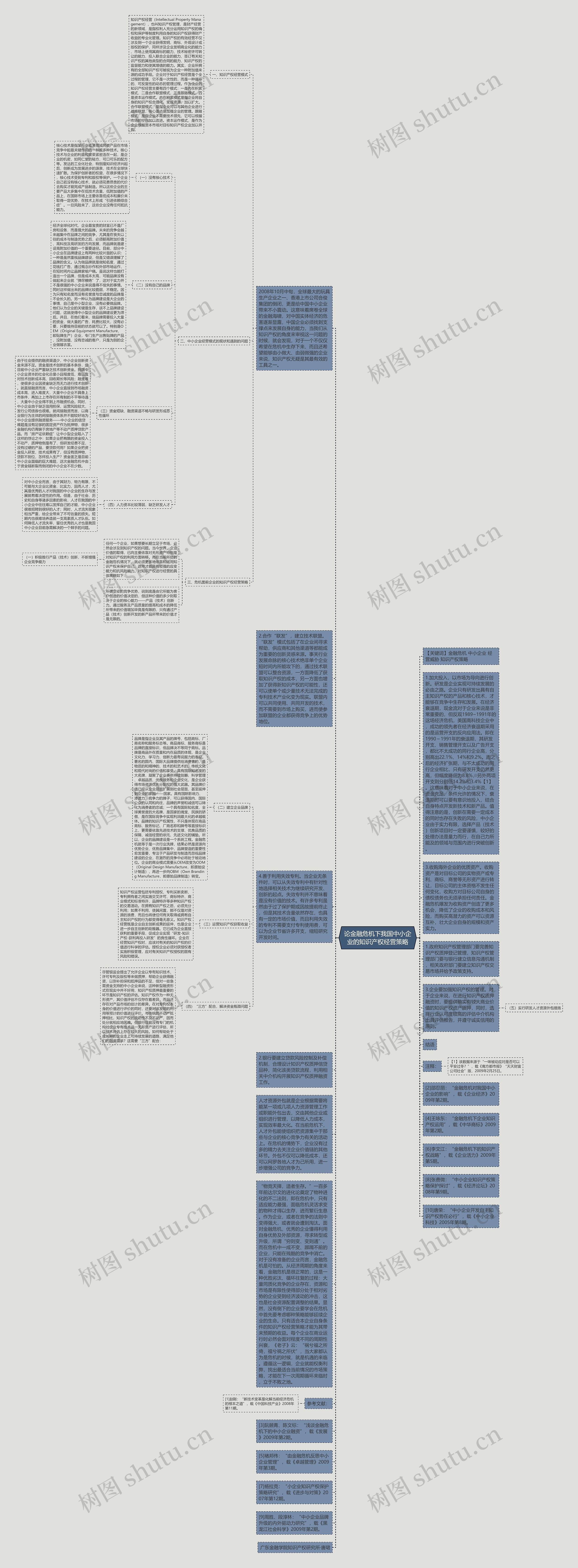 论金融危机下我国中小企业的知识产权经营策略思维导图