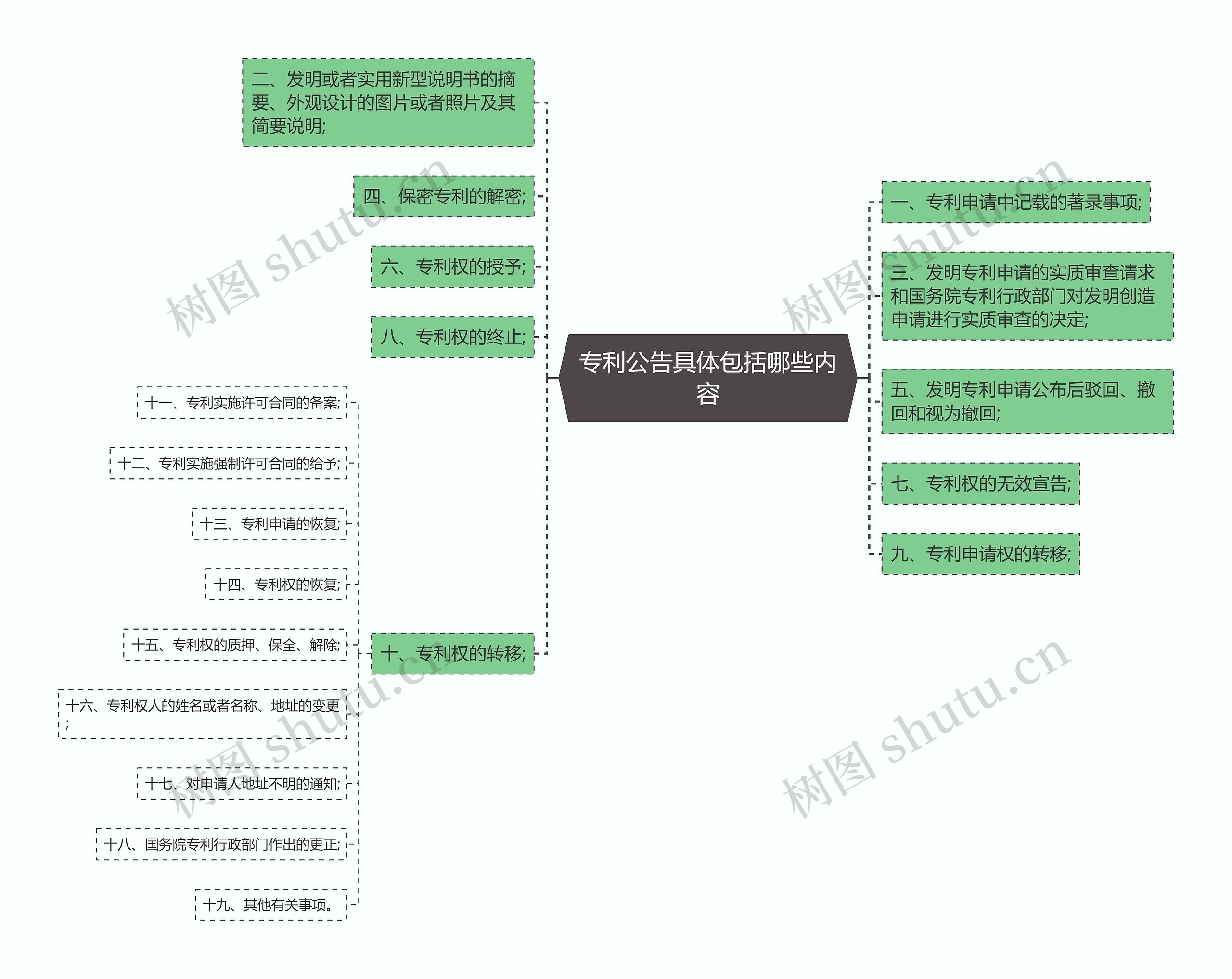 专利公告具体包括哪些内容思维导图