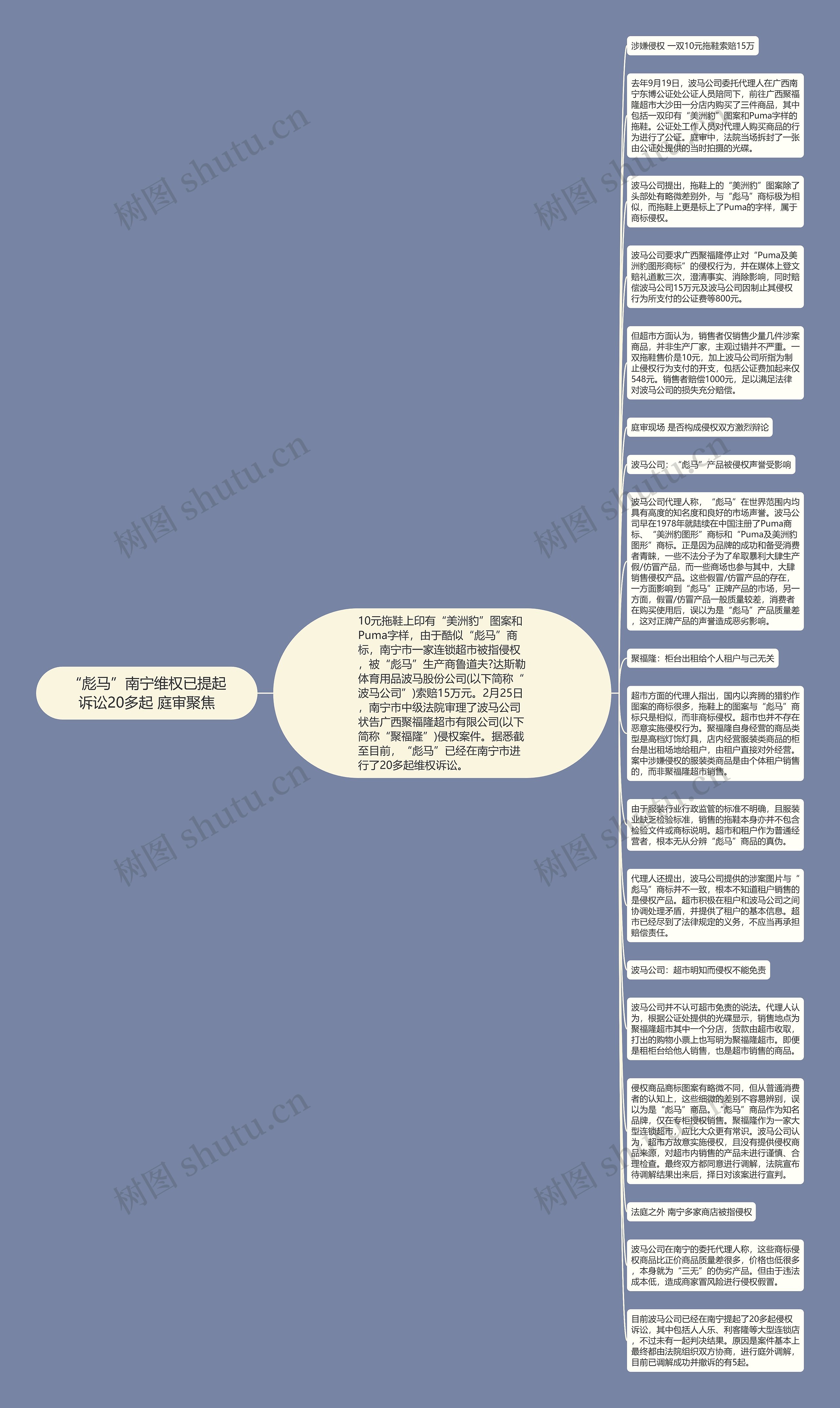 “彪马”南宁维权已提起诉讼20多起 庭审聚焦思维导图