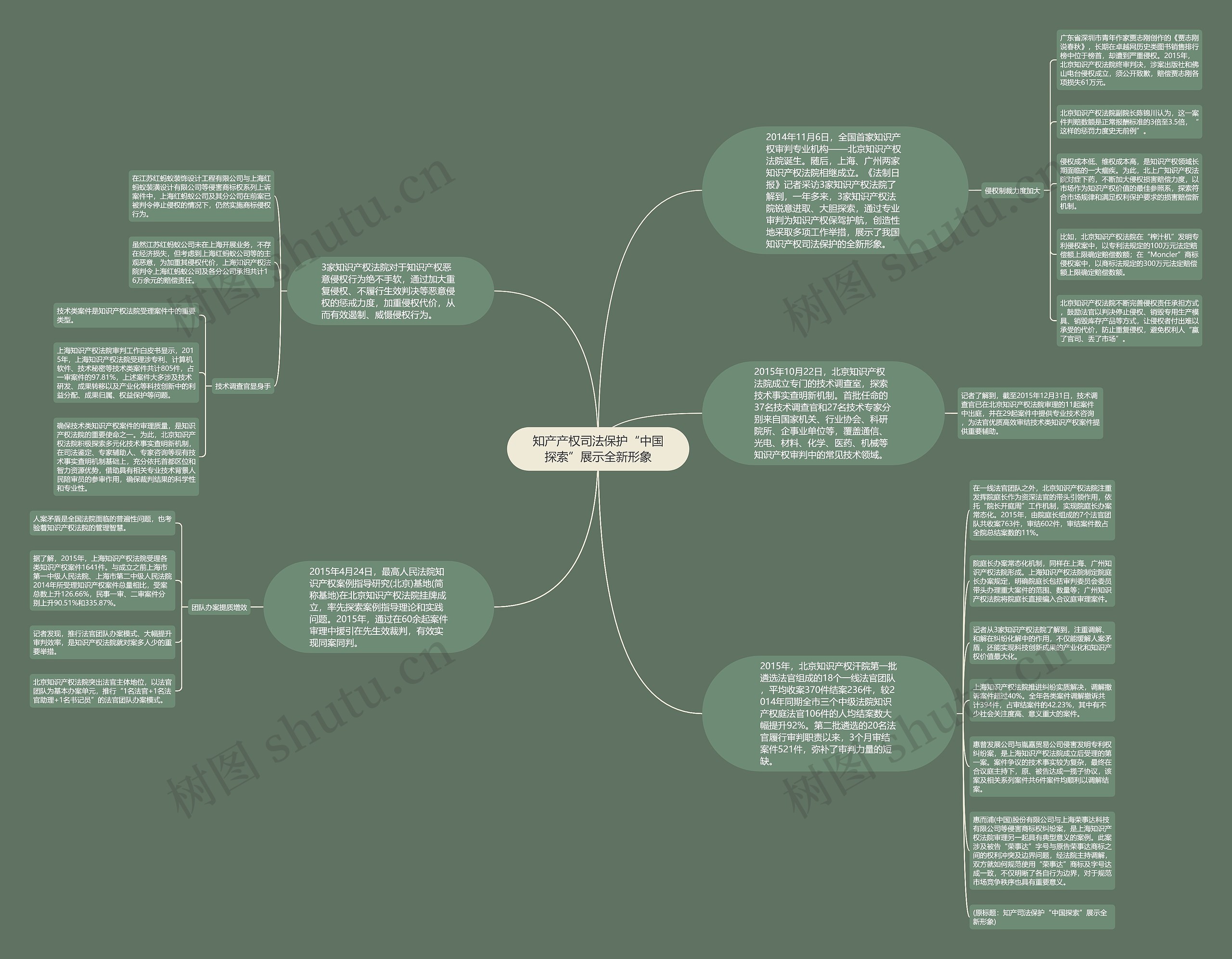 知产产权司法保护“中国探索”展示全新形象思维导图