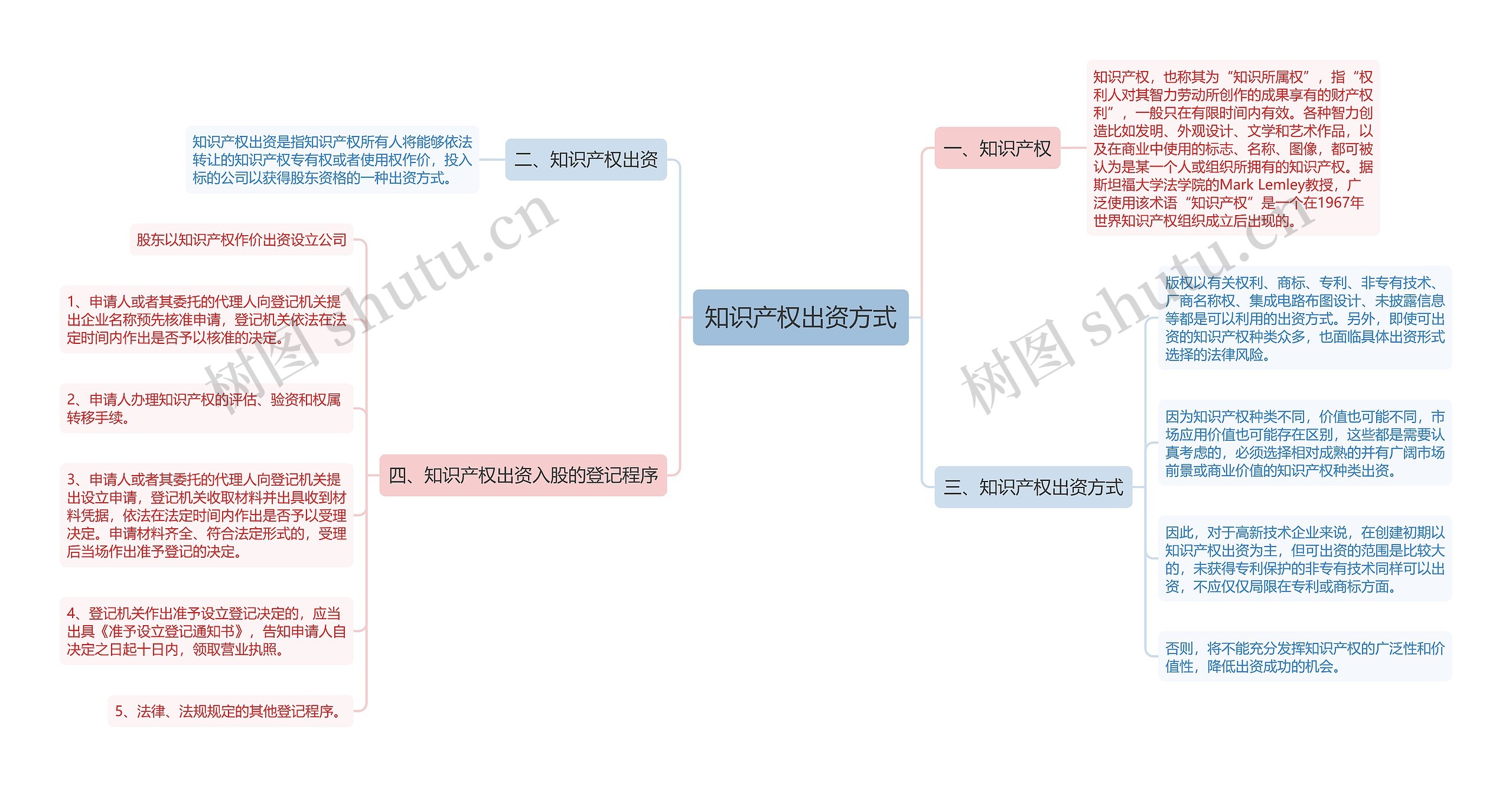 知识产权出资方式思维导图