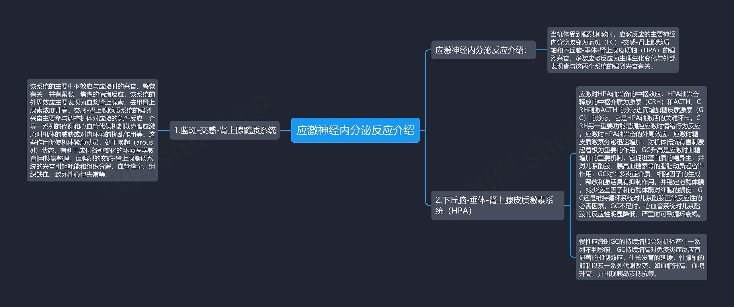 应激神经内分泌反应介绍思维导图