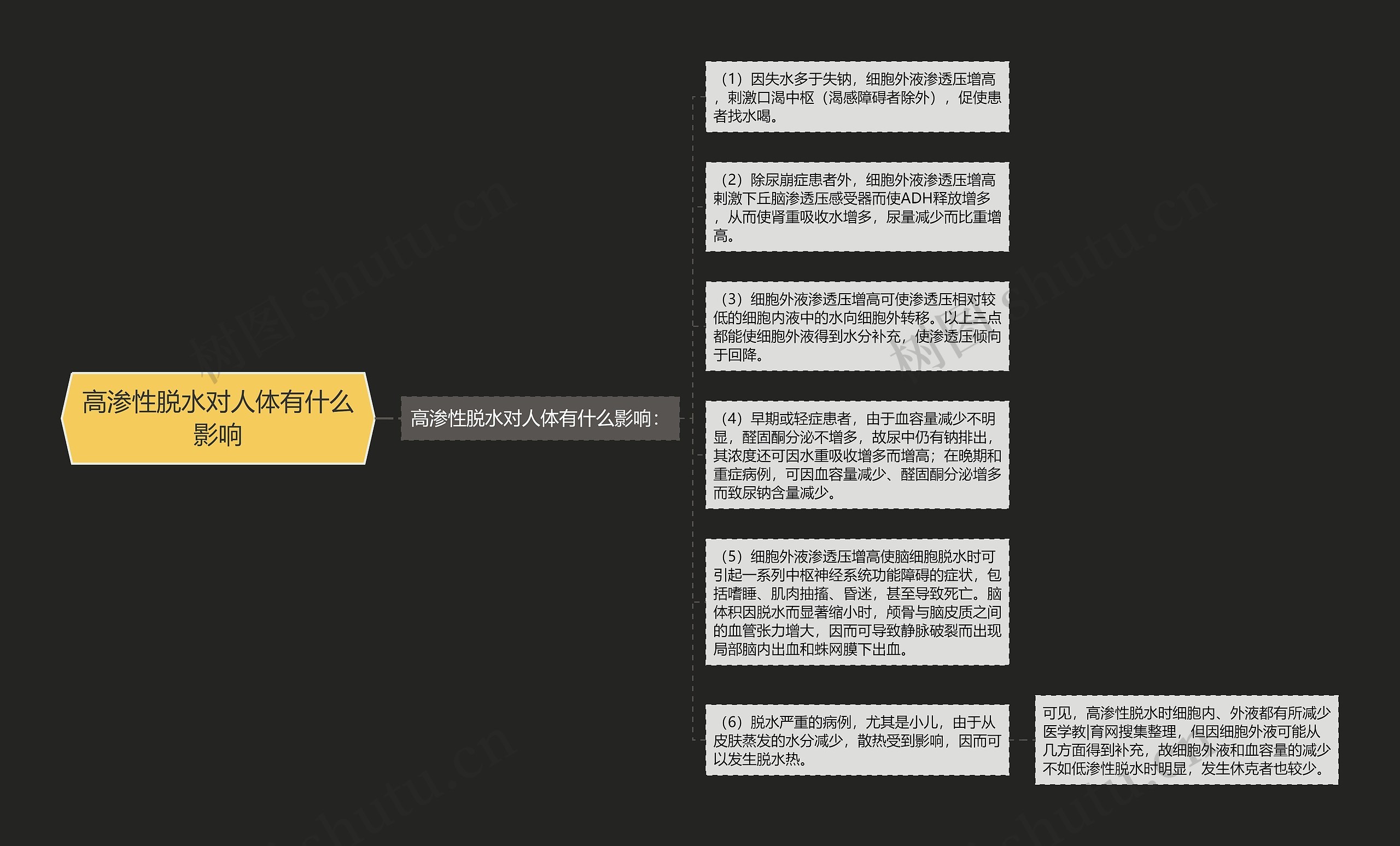 高渗性脱水对人体有什么影响思维导图