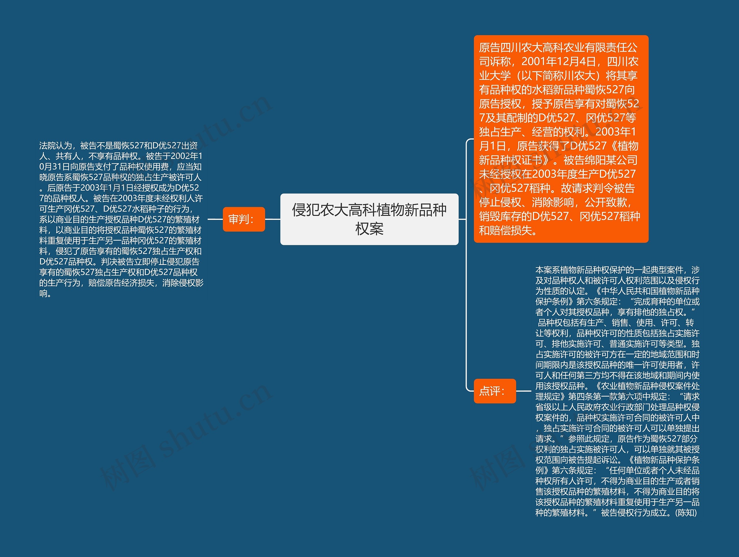 侵犯农大高科植物新品种权案思维导图