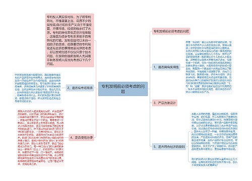 专利发明前必须考虑的问题