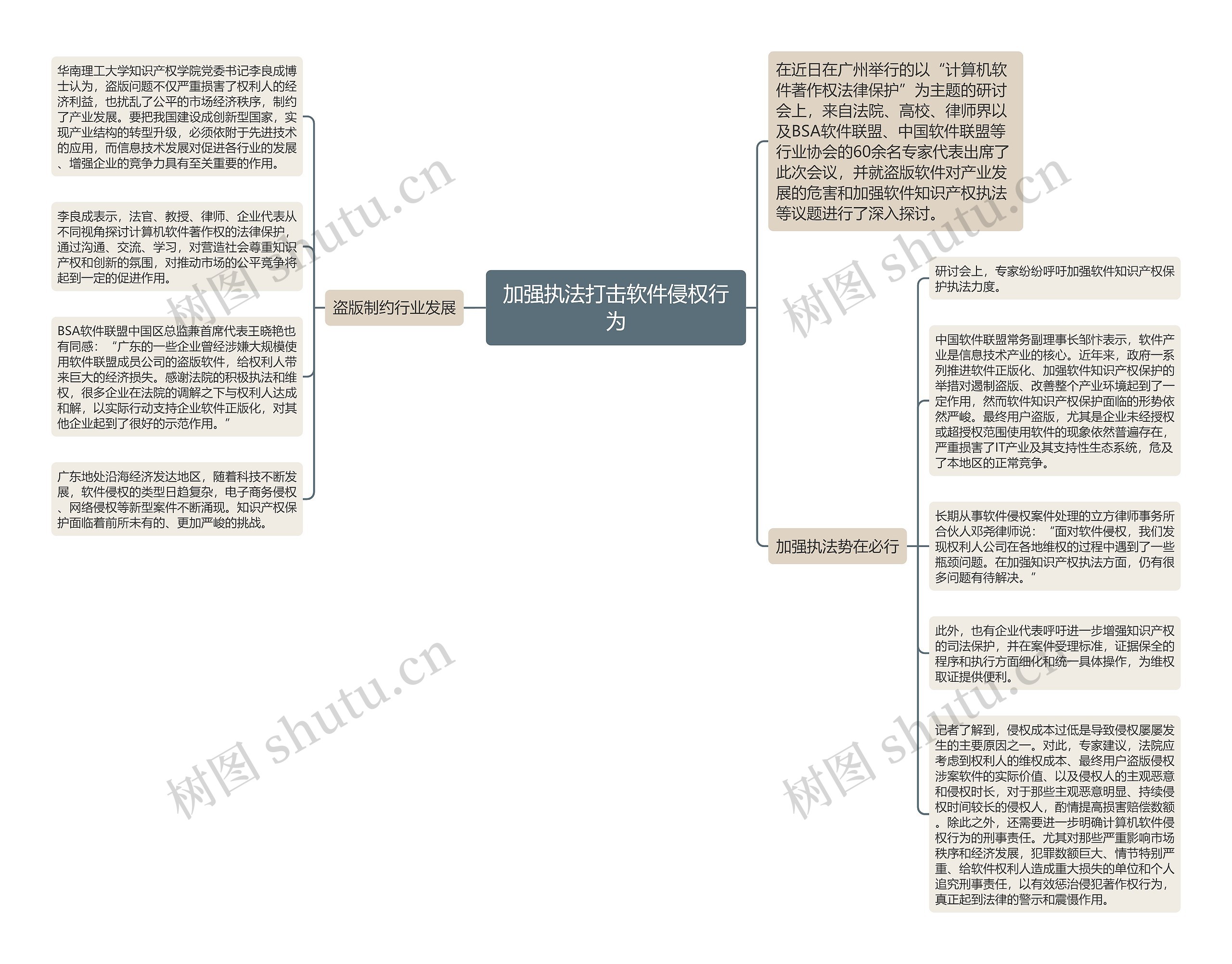 加强执法打击软件侵权行为思维导图