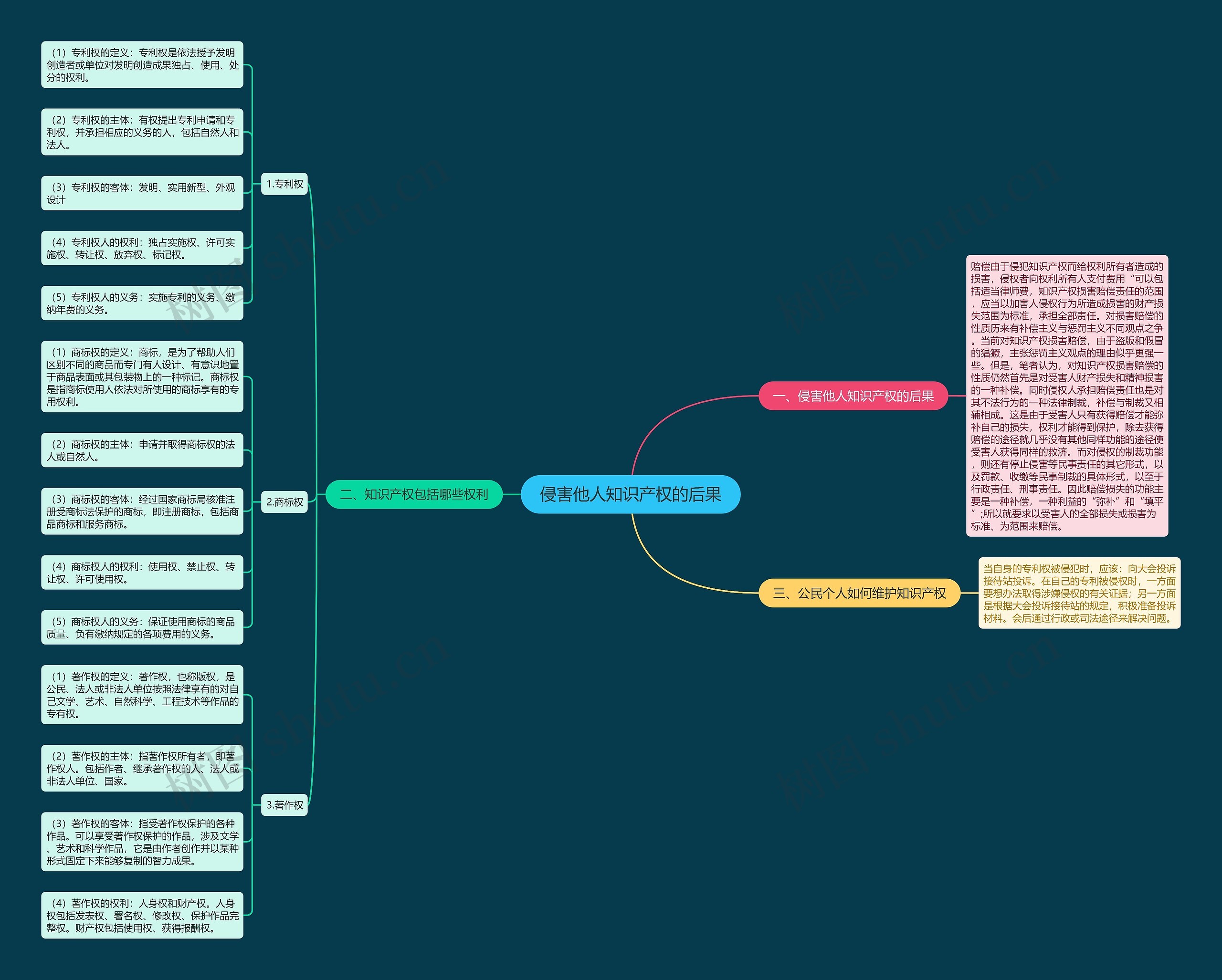 侵害他人知识产权的后果思维导图