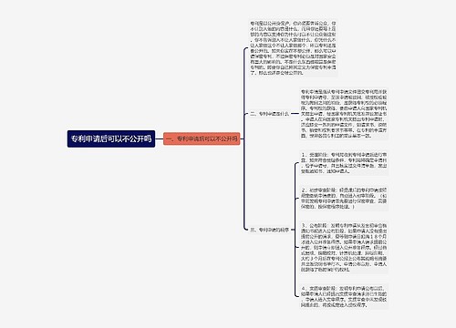 专利申请后可以不公开吗