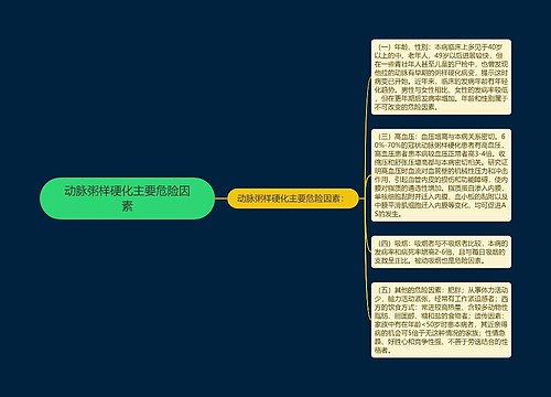 动脉粥样硬化主要危险因素