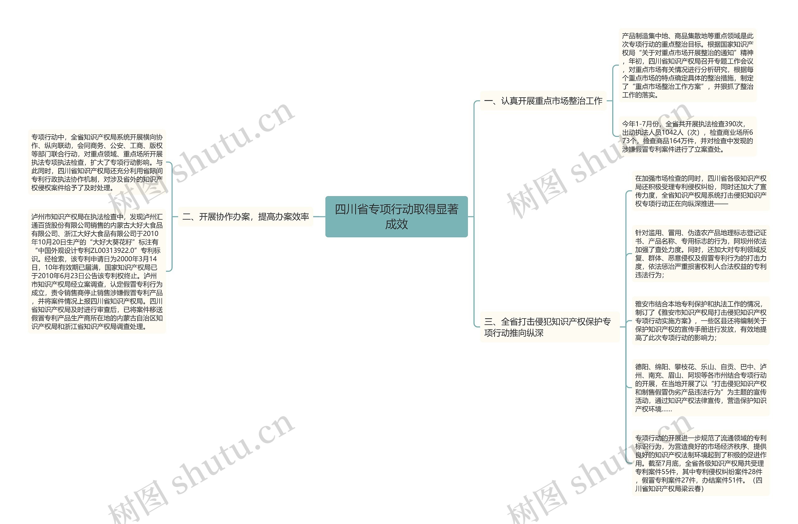 四川省专项行动取得显著成效思维导图