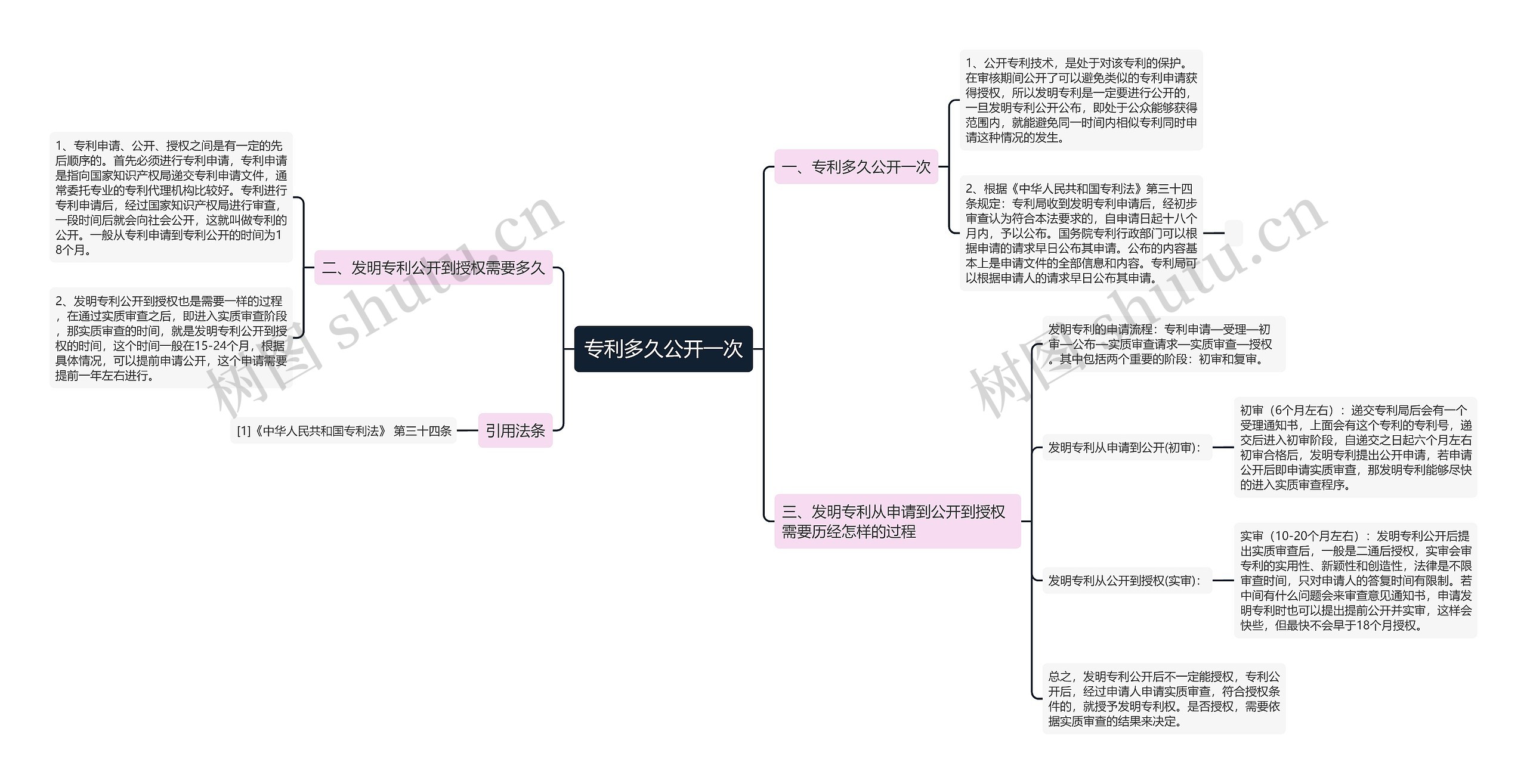 专利多久公开一次思维导图