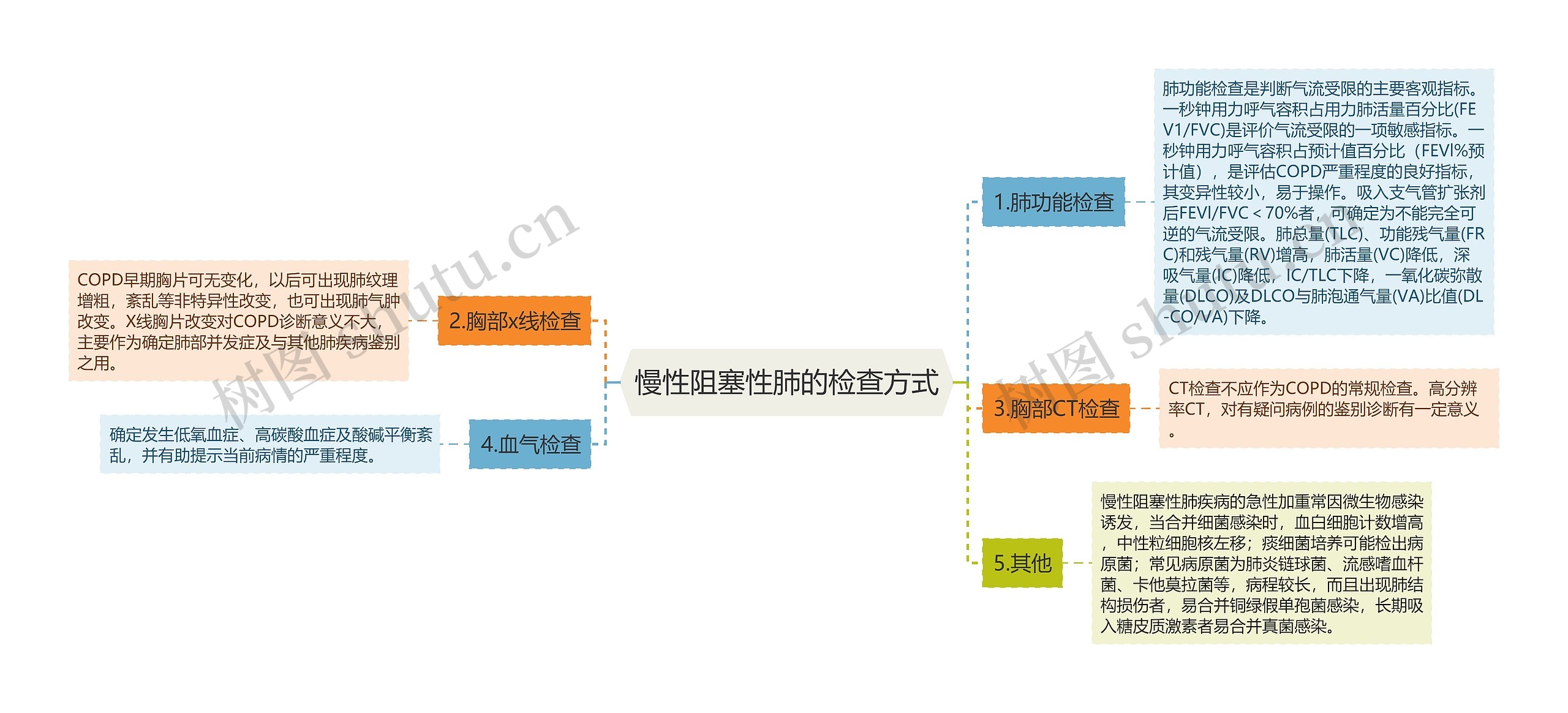 慢性阻塞性肺的检查方式思维导图