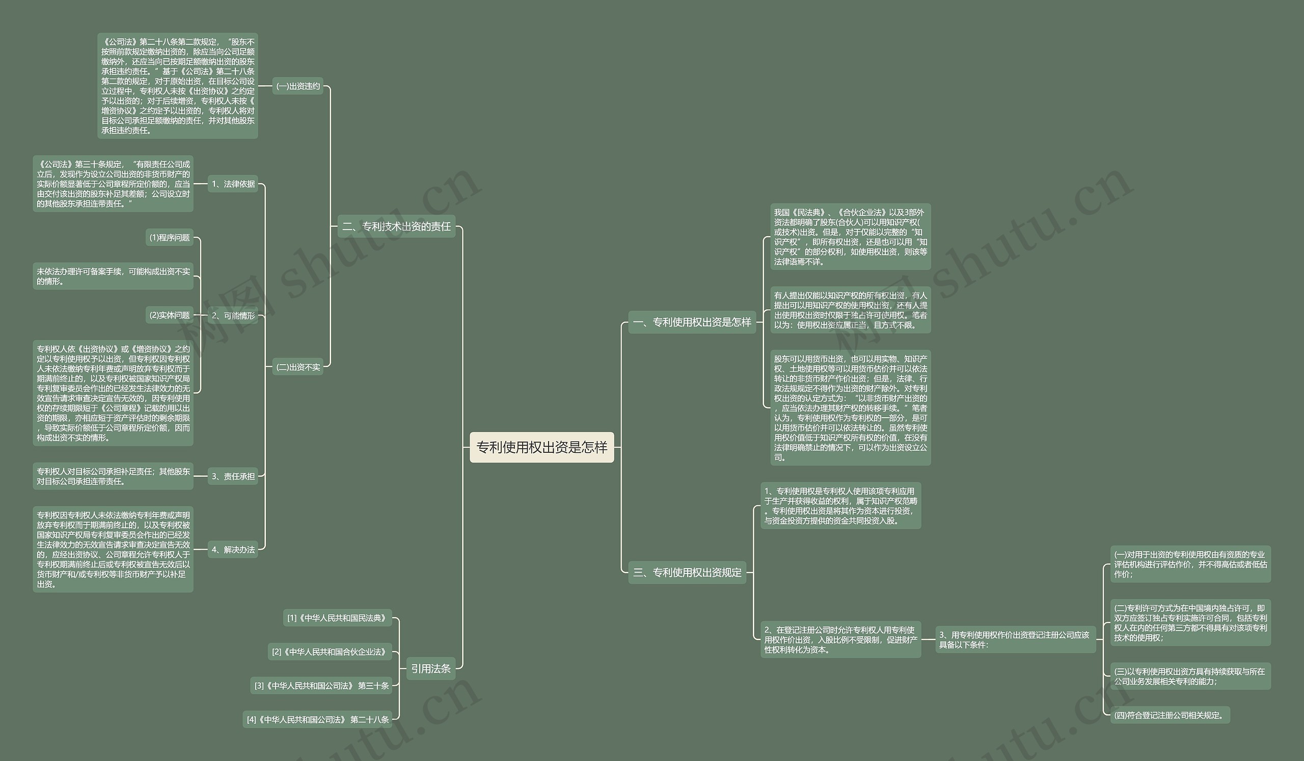 专利使用权出资是怎样思维导图