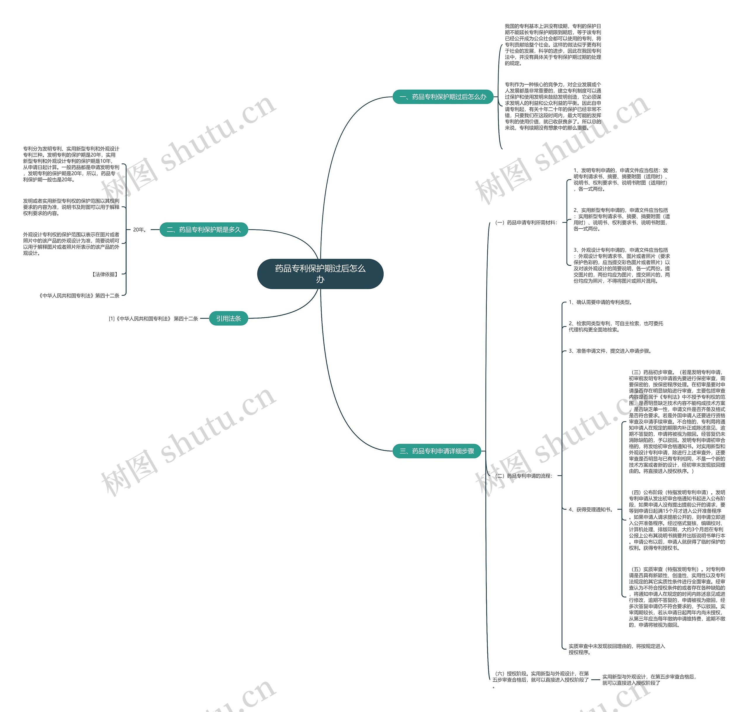 药品专利保护期过后怎么办思维导图