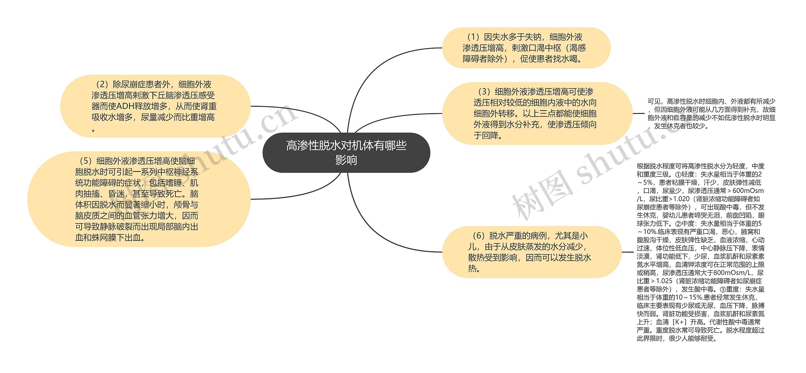 高渗性脱水对机体有哪些影响思维导图