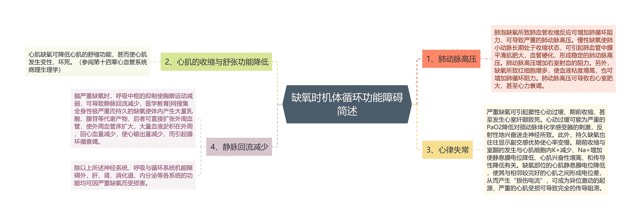 缺氧时机体循环功能障碍简述思维导图