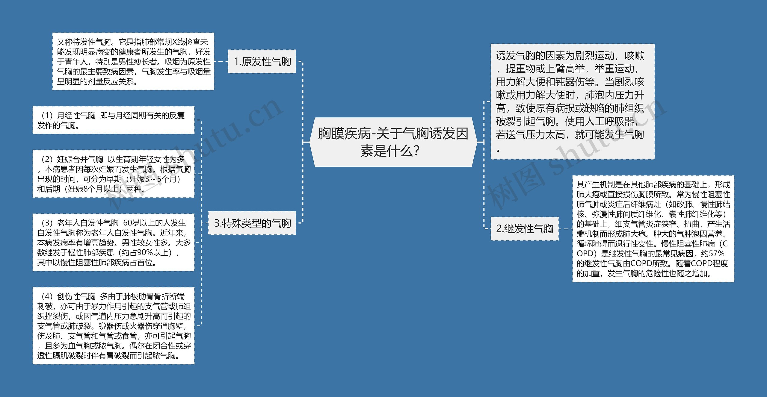 胸膜疾病-关于气胸诱发因素是什么？思维导图