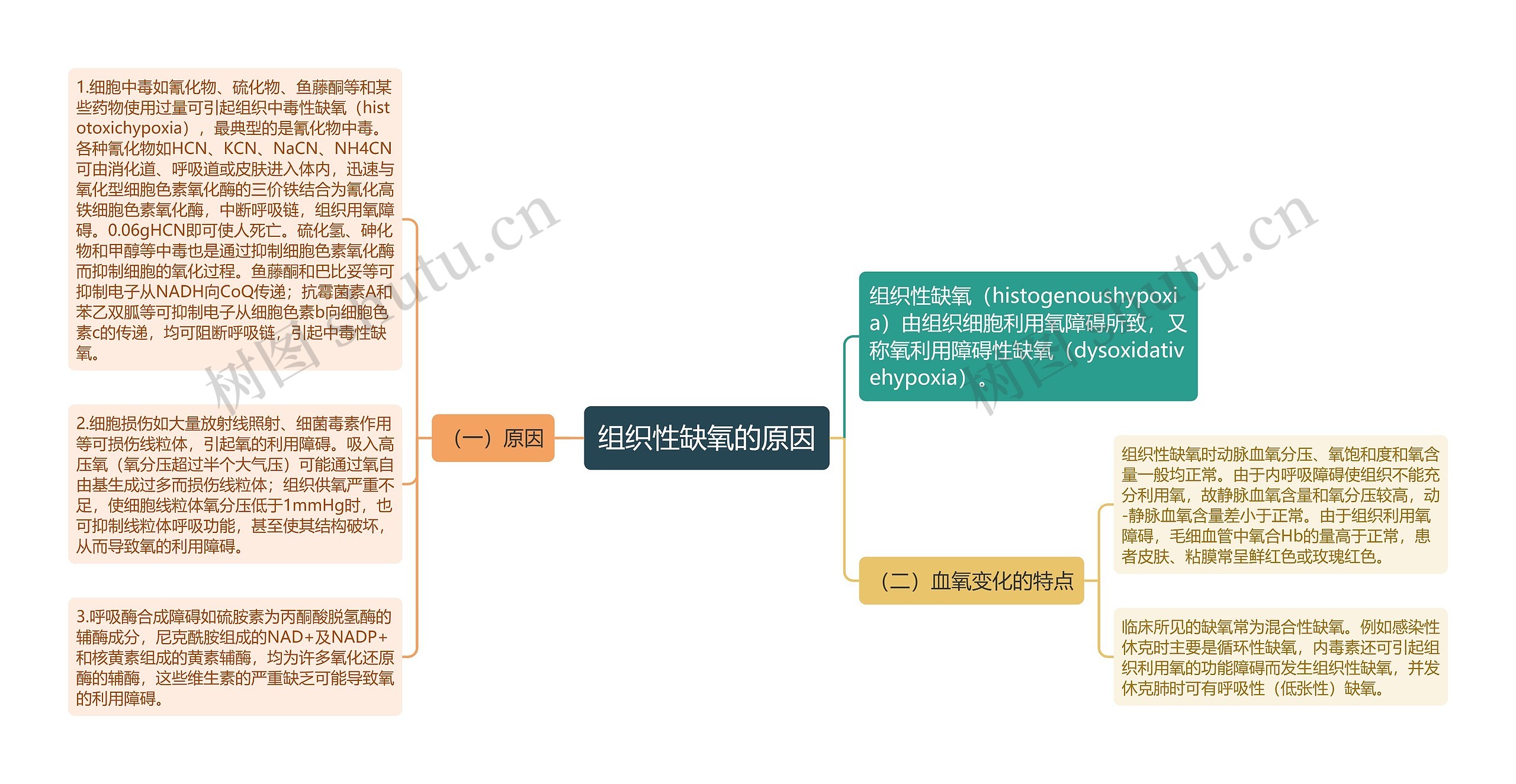 组织性缺氧的原因思维导图