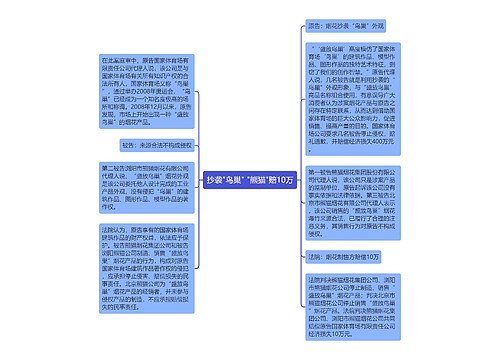 抄袭"鸟巢" "熊猫"赔10万