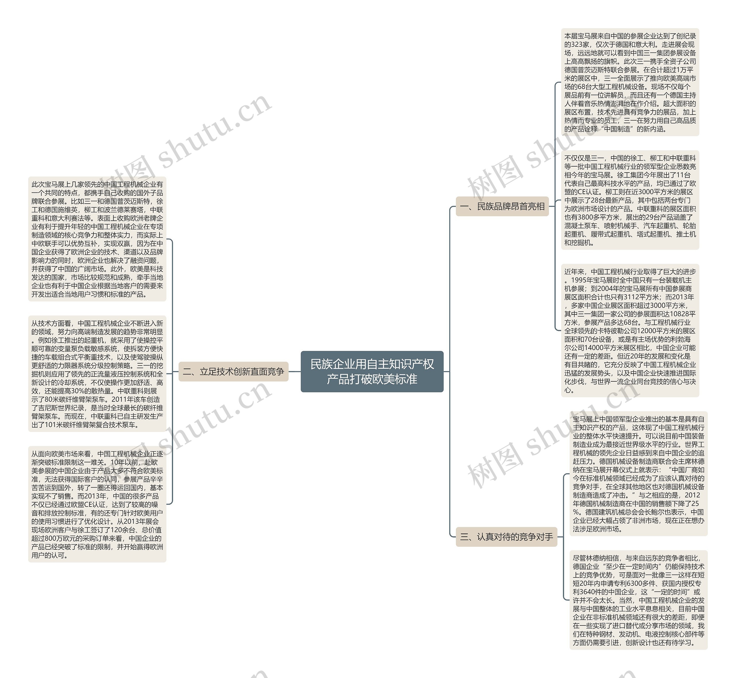 民族企业用自主知识产权产品打破欧美标准思维导图