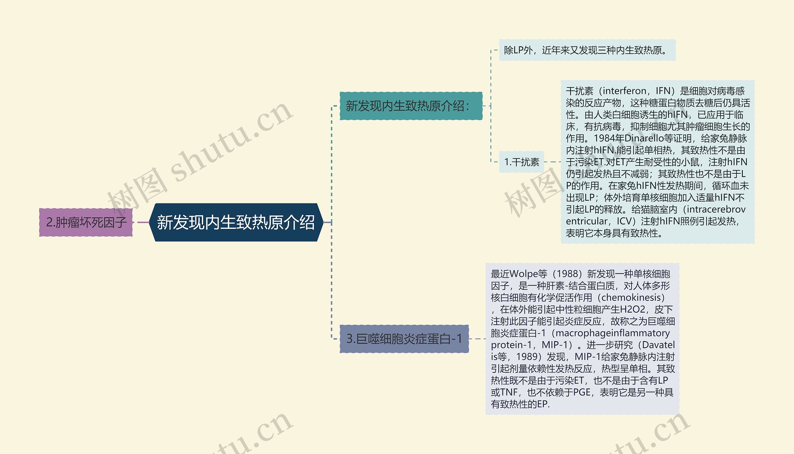 新发现内生致热原介绍思维导图