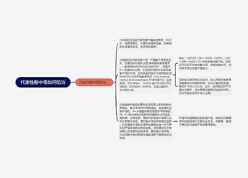 代谢性酸中毒如何防治