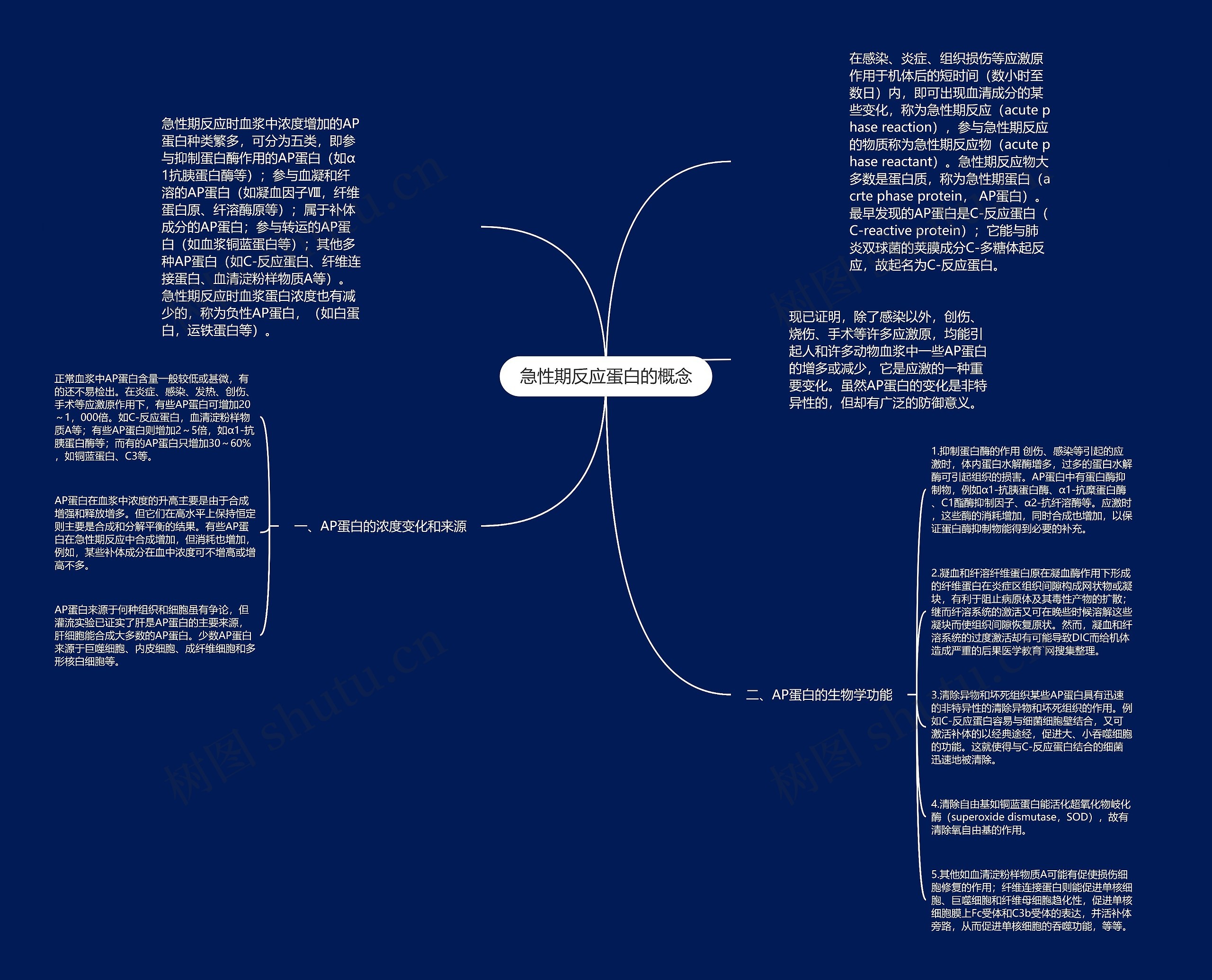 急性期反应蛋白的概念思维导图