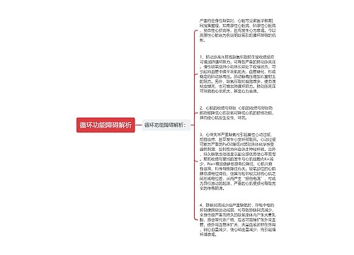 循环功能障碍解析