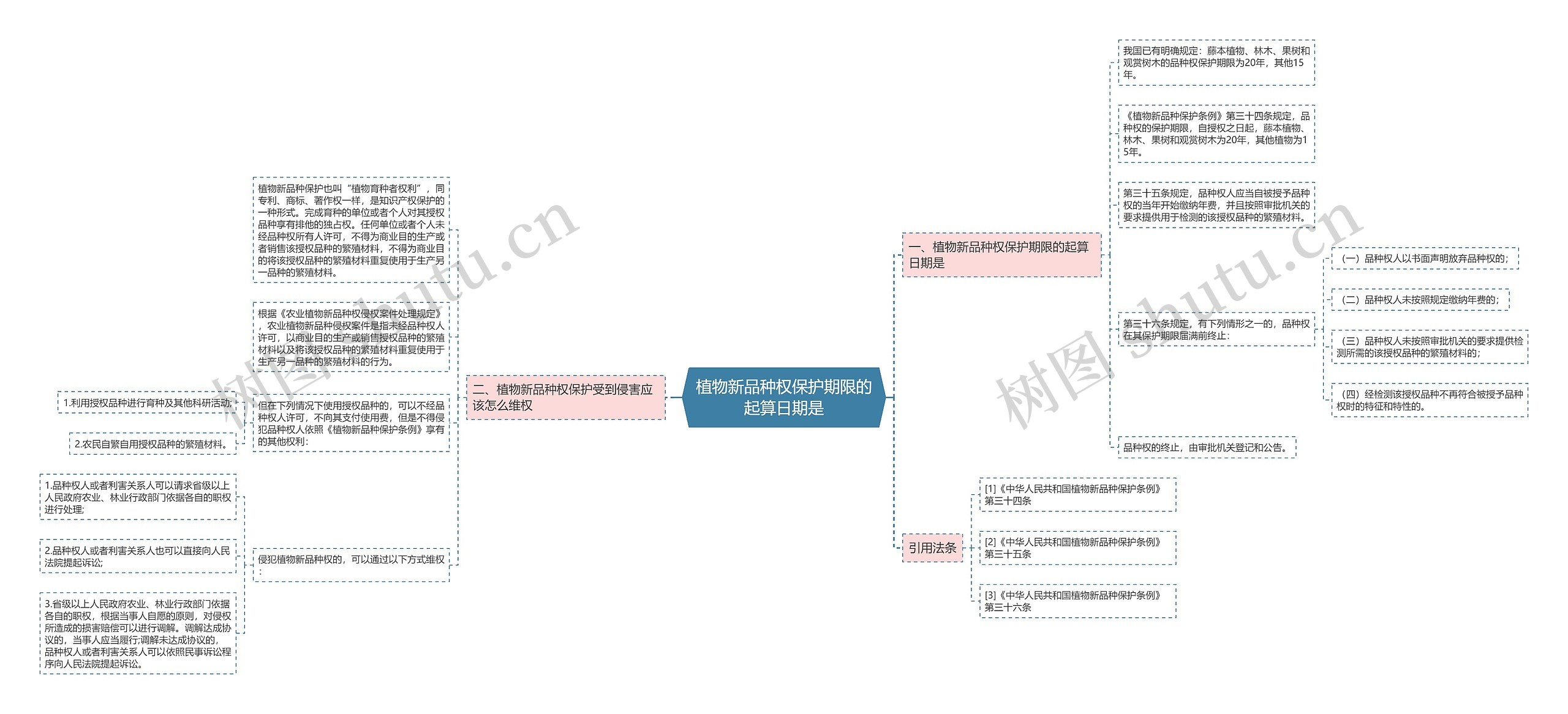植物新品种权保护期限的起算日期是思维导图